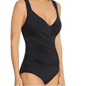 Jantzen Classic Black Surplice 1 PC Swimsuit. Size 12. D/66/A1271